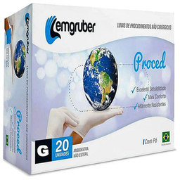 Imagem do produto Luva De Látex Descartável Lemgruber Proced Com Pó Tamanho G 20 Unidades