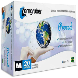 Imagem do produto Luva De Látex Descartável Lemgruber Proced Com Pó Tamanho M 20 Unidades