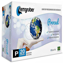 Imagem do produto Luva De Látex Descartável Lemgruber Proced Com Pó Tamanho P 20 Unidades