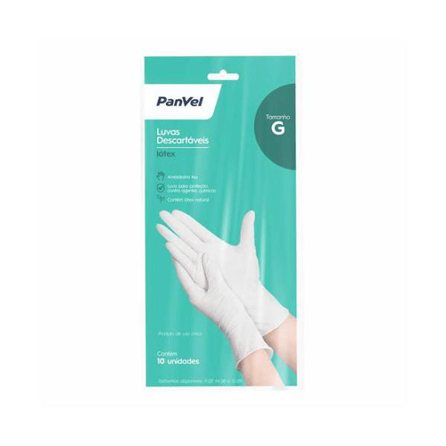 Imagem do produto Luva De Latex Panvel Tamanho G 10 Unidades