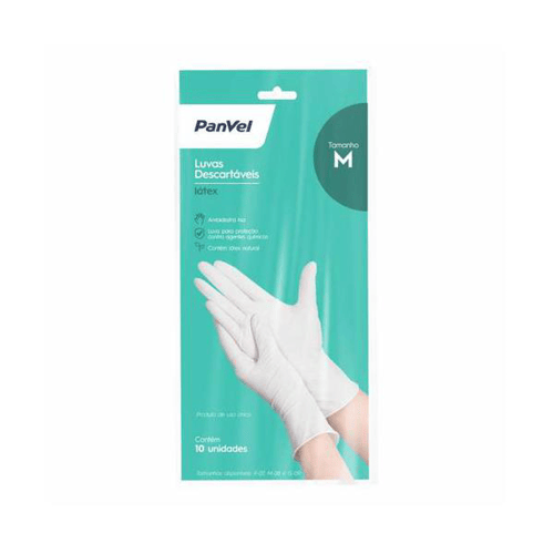 Imagem do produto Luva De Latex Panvel Tamanho M 10 Unidades