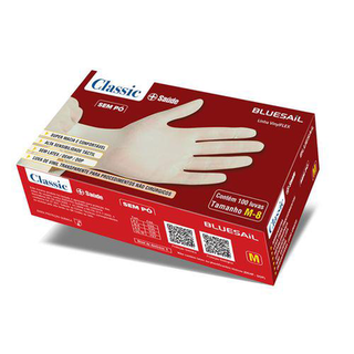 Imagem do produto Luva De Vinil Descartável Bluesail Classic Sem Pó Tamanho M 100 Unidades