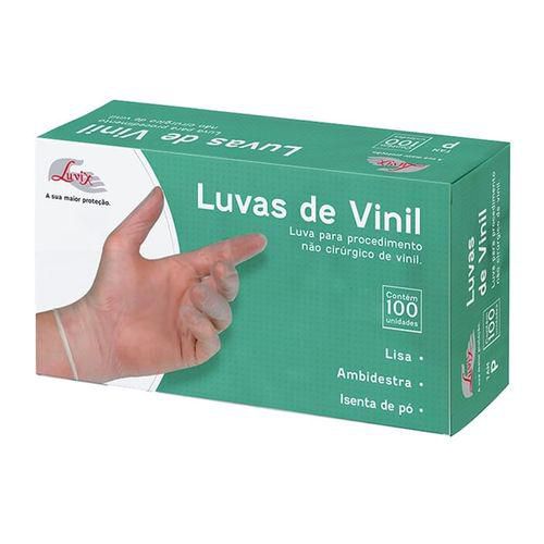Luva De Vinil Latex Br Lisa Tamanho P 100 Unidades