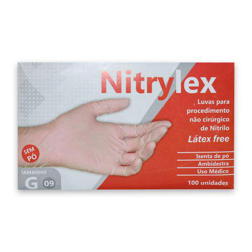 Imagem do produto Luva Nitrilo Látex Sem Pó Tamanho G Branca Luvix