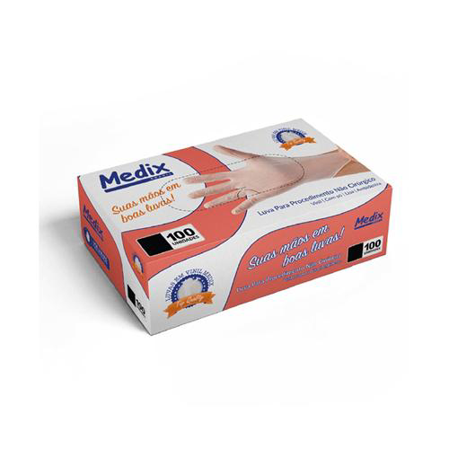 Luva Vinil Saúde C/Pó Tamanho G Caixa 100Unidades Medix Medix Brasil