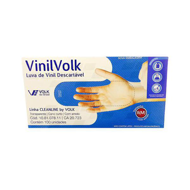 Luvas De Vinil Volk M 100Un