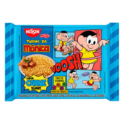 Imagem do produto Macarrão Instantneo Nissin Turma Da Mônica Sabor Carne Suave Com 85G
