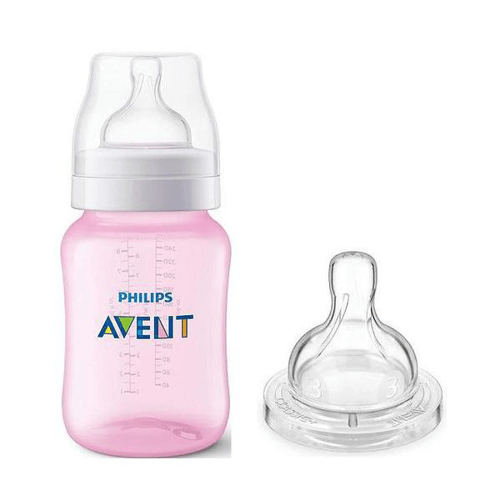 Mamadeira Anticolic 260Ml Rosa + Bico N3 Philips Avent Scd809/27