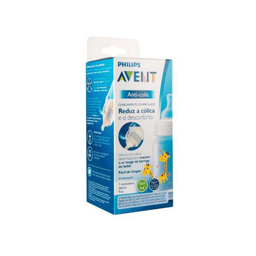 Imagem do produto Mamadeira Anticolic Avent Philips Girafa Com Sistema Anticólicas 1 Unidade 260Ml
