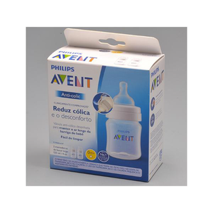 Mamadeira Anticolic Transparente Pack Com 2 Mamadeiras 0M+ 125Ml Philips Avent