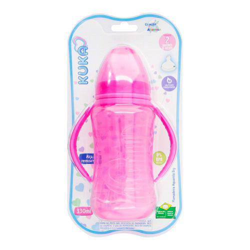 Imagem do produto Mamadeira Kuka Aquarela Big Orto Com Alça Rosa 330Ml