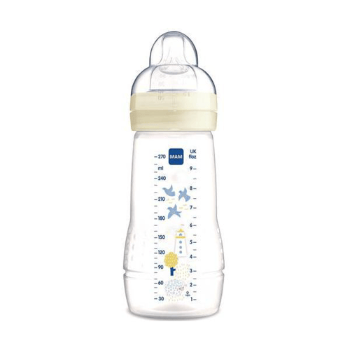 Mamadeira Mam Easy Active Fashion Bottle Bico De Silicone Desenhos E Cores Sortidas 270Ml 2+ Meses Ref:4839