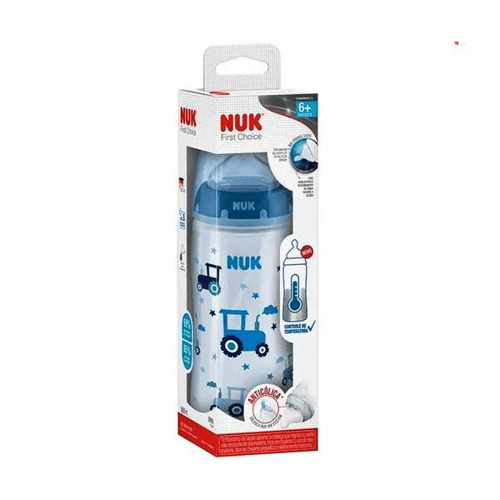 Mamadeira Nuk First Choice Controle Temperatura Azul Tamanho 2 360Ml Ref: Pa70702B