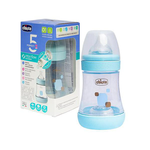 Mamadeira Perfect 5 150Ml Fluxo Inicial Azul 0M+ Chicco