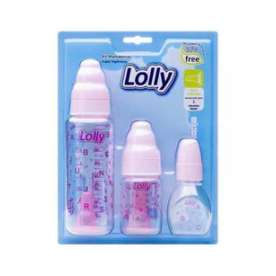 Mamadeiras Lolly Kit Com 3Un Rosa
