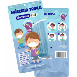 Imagem do produto Mascara Bompack Kids Com 10 Tripla Com Elastico