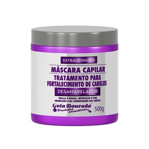 Imagem do produto Máscara Capilar Gota Dourada Tratamento Para Fortalecimento De Cabelos Desamarelador 500G