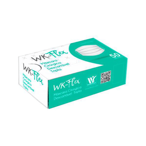Imagem do produto Máscara Cirúrgica Descartável Tripla Wkflex 50 Unidades