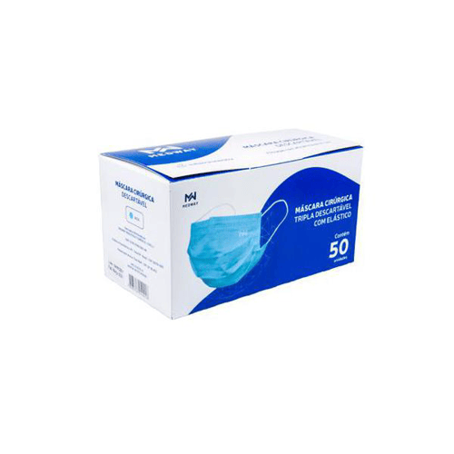 Imagem do produto Máscara Cirúrgica Tripla Com Elástico Azul 50 Unidades Medway