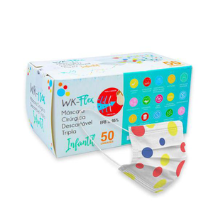 Imagem do produto Máscara Cirúrgica Tripla Descartável Infantil Bolinha Com 50 Wk Wk Flex