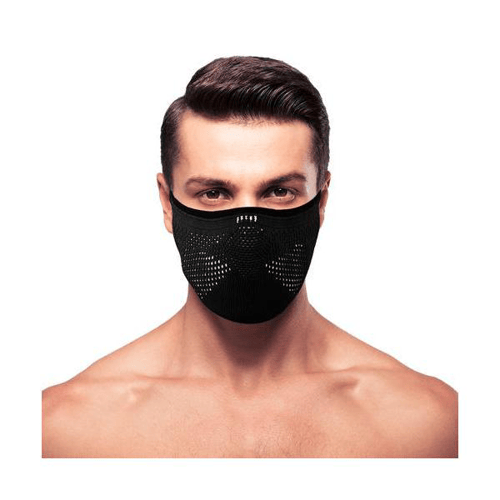 Imagem do produto Máscara De Proteção Ebeus 3D Air Knit Preta Com Branco Tamanho M 1 Unidade