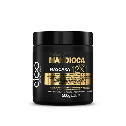 Máscara De Tratamento Capilar Eico Cosméticos Mandioca 12 Em 1 Com 500G