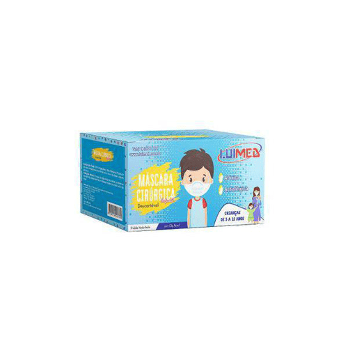 Imagem do produto Máscara Descartável Infantil Luimed Com Elástico Cor Azul 50 Unidades