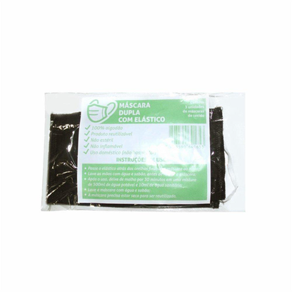 Mascara Dupla Preta Com Elastico 3 Unidades - PanVel Farmácias