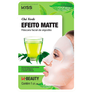 Máscara Facial De Algodão Kiss New York Chá Verde 20Ml Kfms05sbr