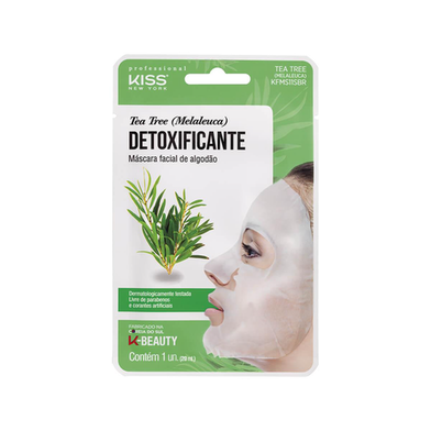 Imagem do produto Máscara Facial De Algodão Kiss Ny Tea Tree Detoxificante 1 Unidade