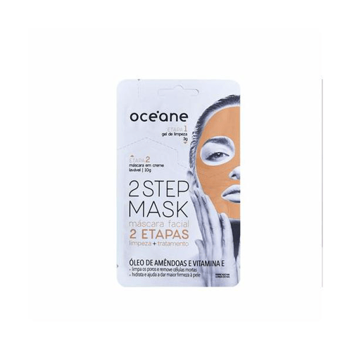 Máscara Facial Oceane 2 Etapas Limpeza 3G + Tratamento 10G Óleo De Amêndoas E Vitamina E