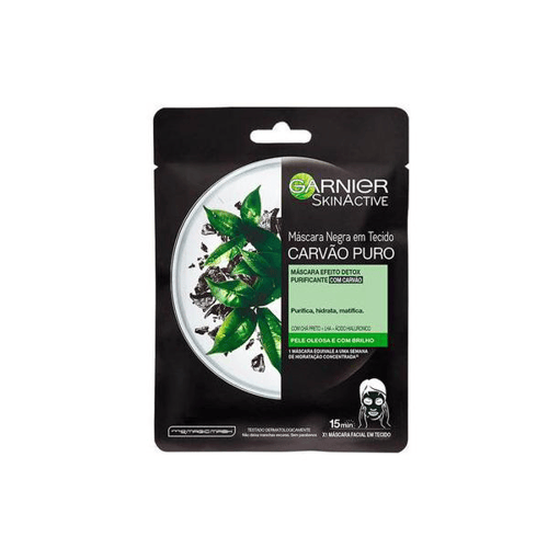Imagem do produto Máscara Negra Facial Em Tecido Garnier Carvão Puro Efeito Detox 1 Unidade