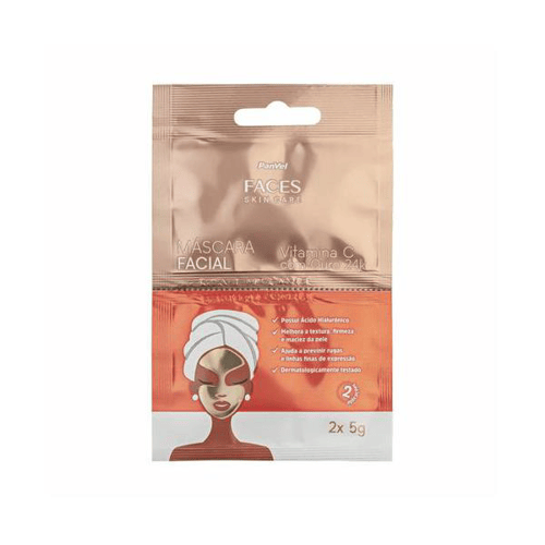 Imagem do produto Mascara Vitamina C + Ouro 24K Panvel Faces Skin Care 2X5g