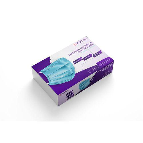 Máscaras Descartáveis Dental Partner Caixa 50 Máscaras Descartável Azul