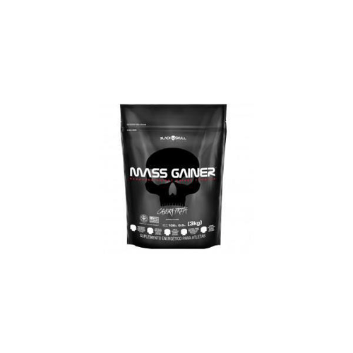 Mass Gainer Black Skull Morango Refil 3Kg