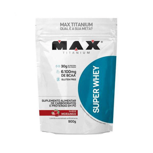 Imagem do produto Max Titanium Super Whey Refil 900G Morango