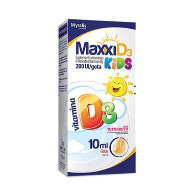 Maxxi D3 Kids 200Ui/Gts Solução De Uso Oral Frasco Contagotas 10Ml - D3 Kids Gotas 10Ml