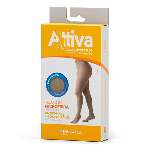 Meia Calça Attiva Alta Compressão 2030 Mmhg Natural Tam G