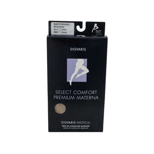 Meia Calça Materna Sigvaris Select Comfort Premium 2030 Mmhg Ponteira Aberta G Tamanho Grande Normal G2, Cor Bege