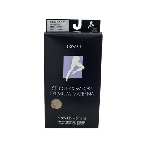 Imagem do produto Meia Calça Materna Sigvaris Select Comfort Premium 2030 Mmhg Ponteira Aberta M Tamanho Médio Longo M3, Cor Bege