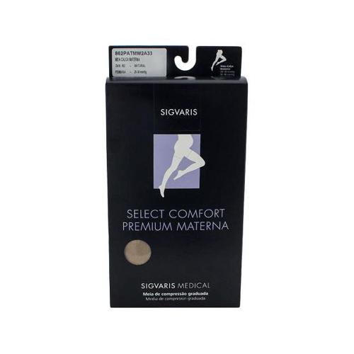 Meia Calça Materna Sigvaris Select Comfort Premium 2030 Mmhg Ponteira Aberta M Tamanho Médio Normal M2, Cor Bege