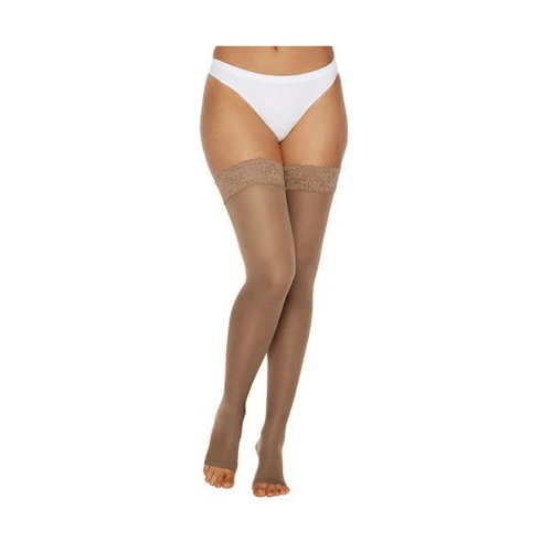 Imagem do produto Meia Coxa 1821 Mmhg Média Kendall Castanho Ponteira Aberta G
