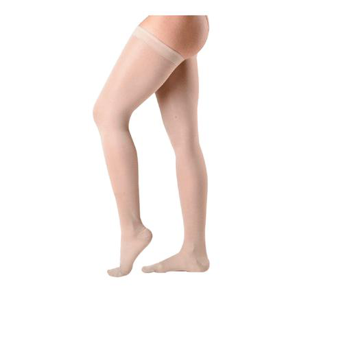 Meia Coxa Attiva Feminina Ponteira Fechada Média Compressão Gg Natural Sigvaris 1 Par