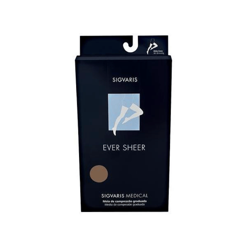 Meia Coxa Sigvaris Ever Sheer Média Compressão Aberta Natural Tam G2