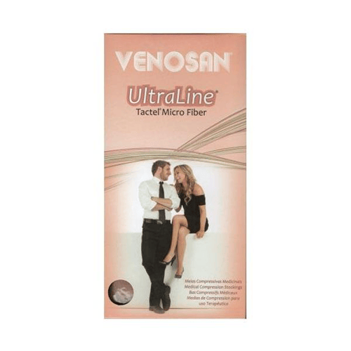 Meia Coxa Venosan Ultraline Cor Bege 2030 Mmhg Pé Aberto Ref Bg41611