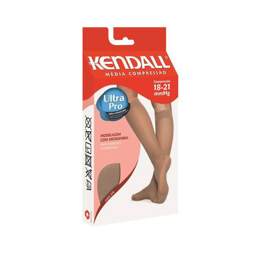 Meia Kendall 3 4 Média Compressão Tamanho P E Cor Preta Com Ponteira 1 Par