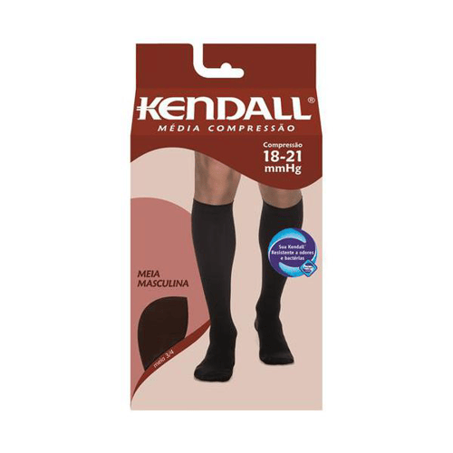 Meia Panturrilha 1821 Mmhg Média Kendall Castanho Ponteira Aberta G - Masculina Kendall 3 4 Panturrilha Ac Grande Marron