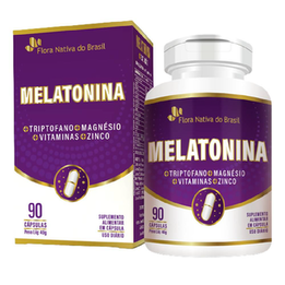 Imagem do produto Melatonina + Triptofano, Magnésio, Zinco E Vitaminas 90 Cápsulas Flora Nativa