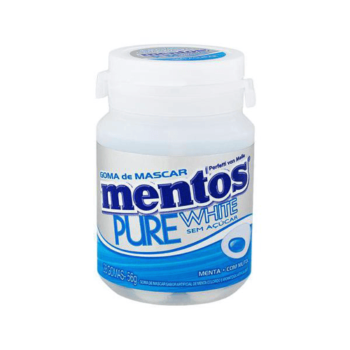 Imagem do produto Mentos Pure White Chiclete Sem Açúcar Sabor Menta Com 28 Unidades