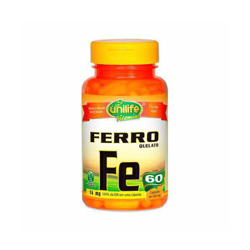 Imagem do produto Mineral Ferro Quelato Fe Unilife 60 Cápsulas De 500Mg